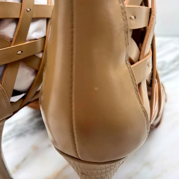 NEW! BCBGMaxAzria Eleni Caged Sandals Women's Shoes Khaki Size 8 - Picture 9 of 15